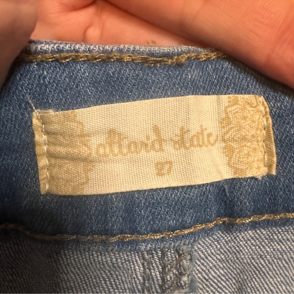 Altar’d State Light Blue Denim Shorts with yellow smiley faces size 27 - Picture 6 of 8